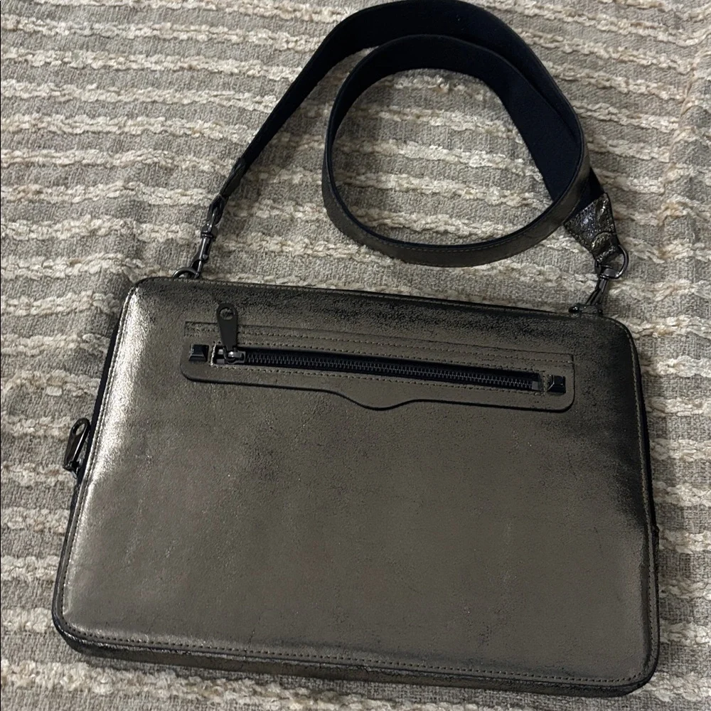 Rebecca Minkoff Metallic‎ Leather Crossbody Shoulder Laptop bag